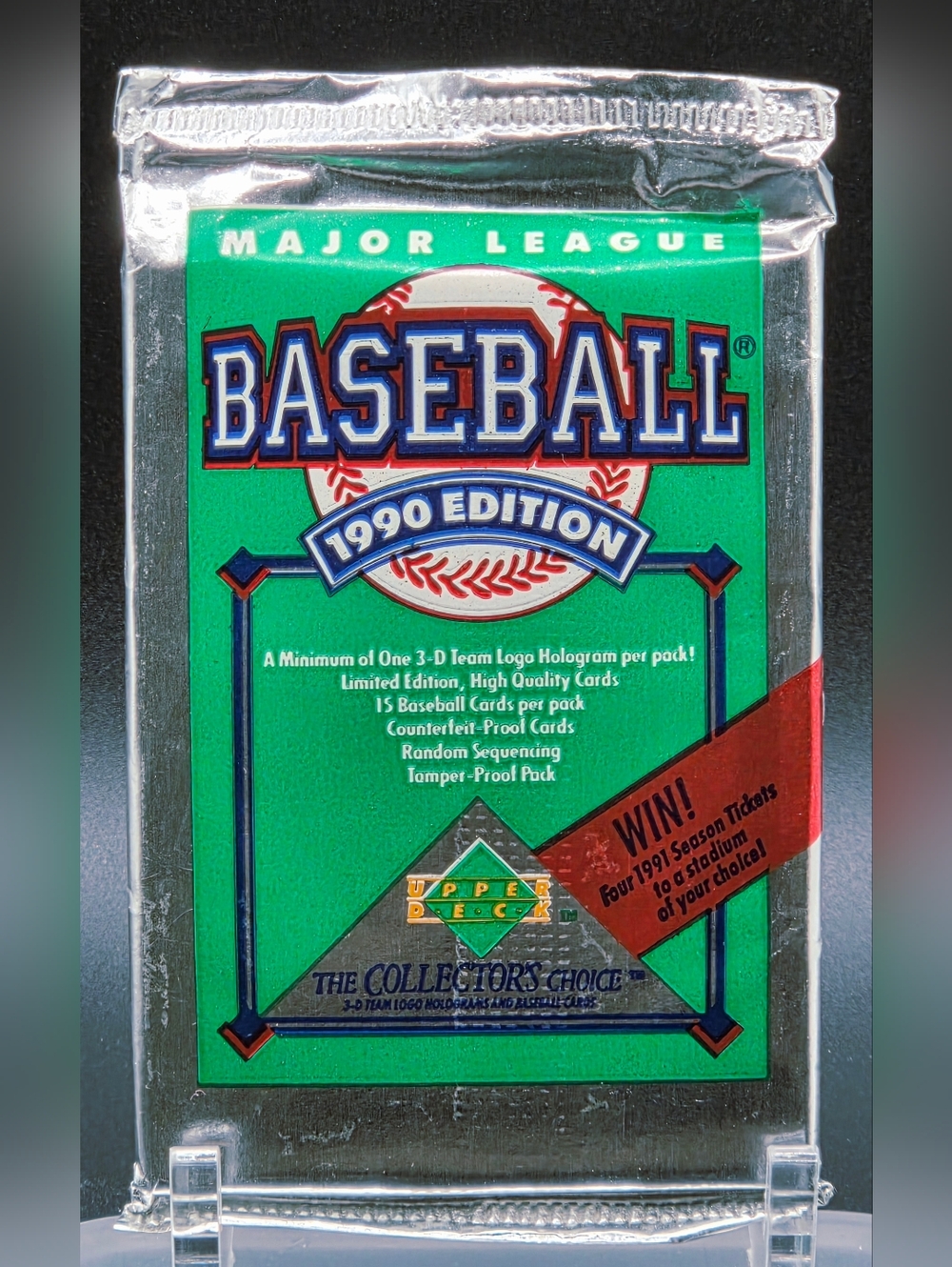 1990 Upper Deck MLB Baseball Cards Unopened Foil Packs 6 Packs bundle